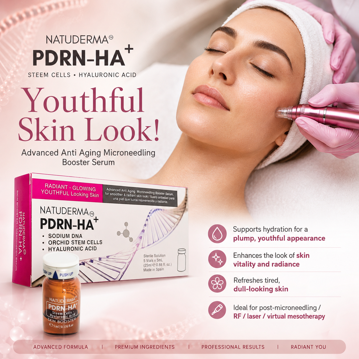 NATUDERMA PDRN + HA Skin Booster - Microneedling & Mesotherapy Serum