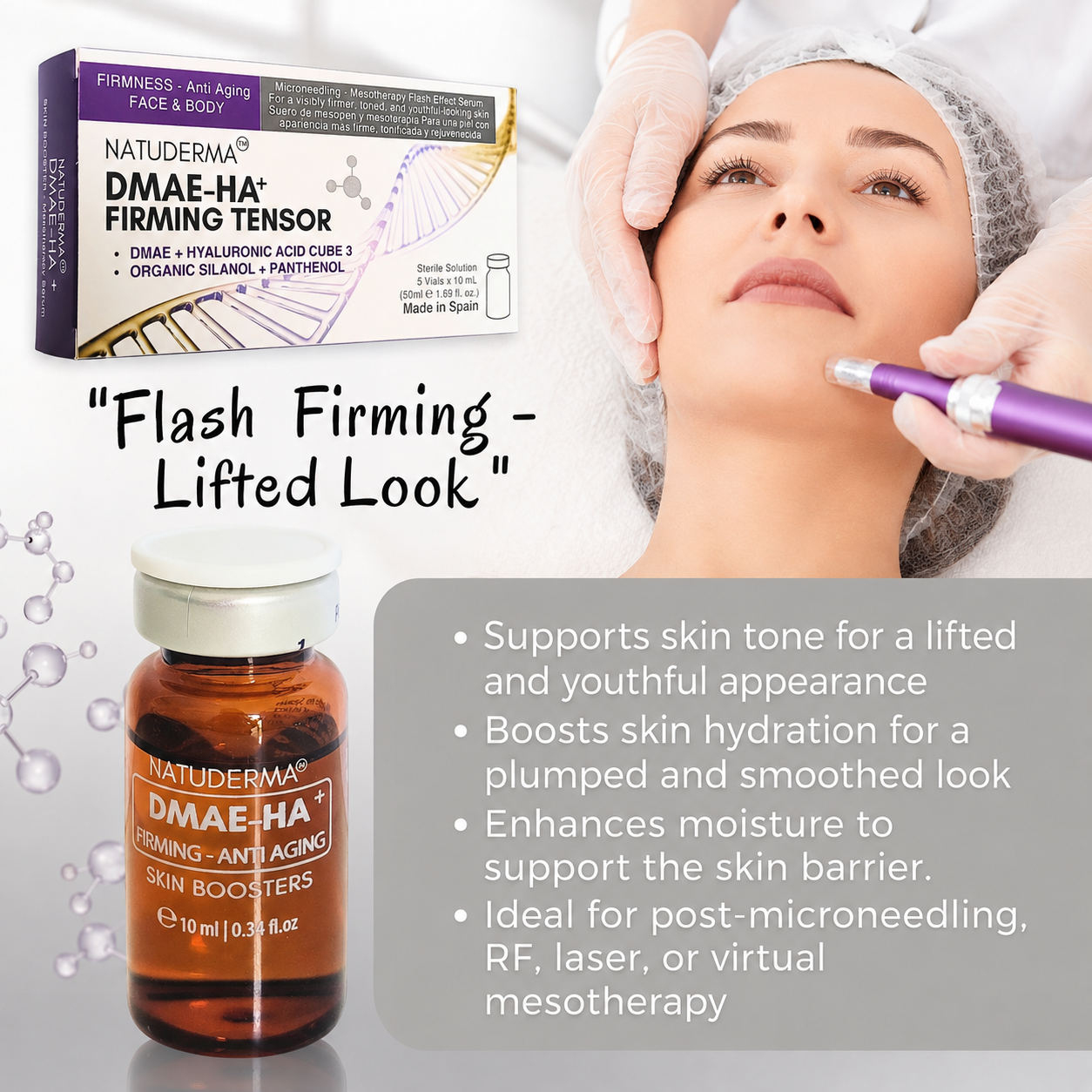 NATUDERMA DMAE + HA Firming - Microneedling & Mesotherapy Serum