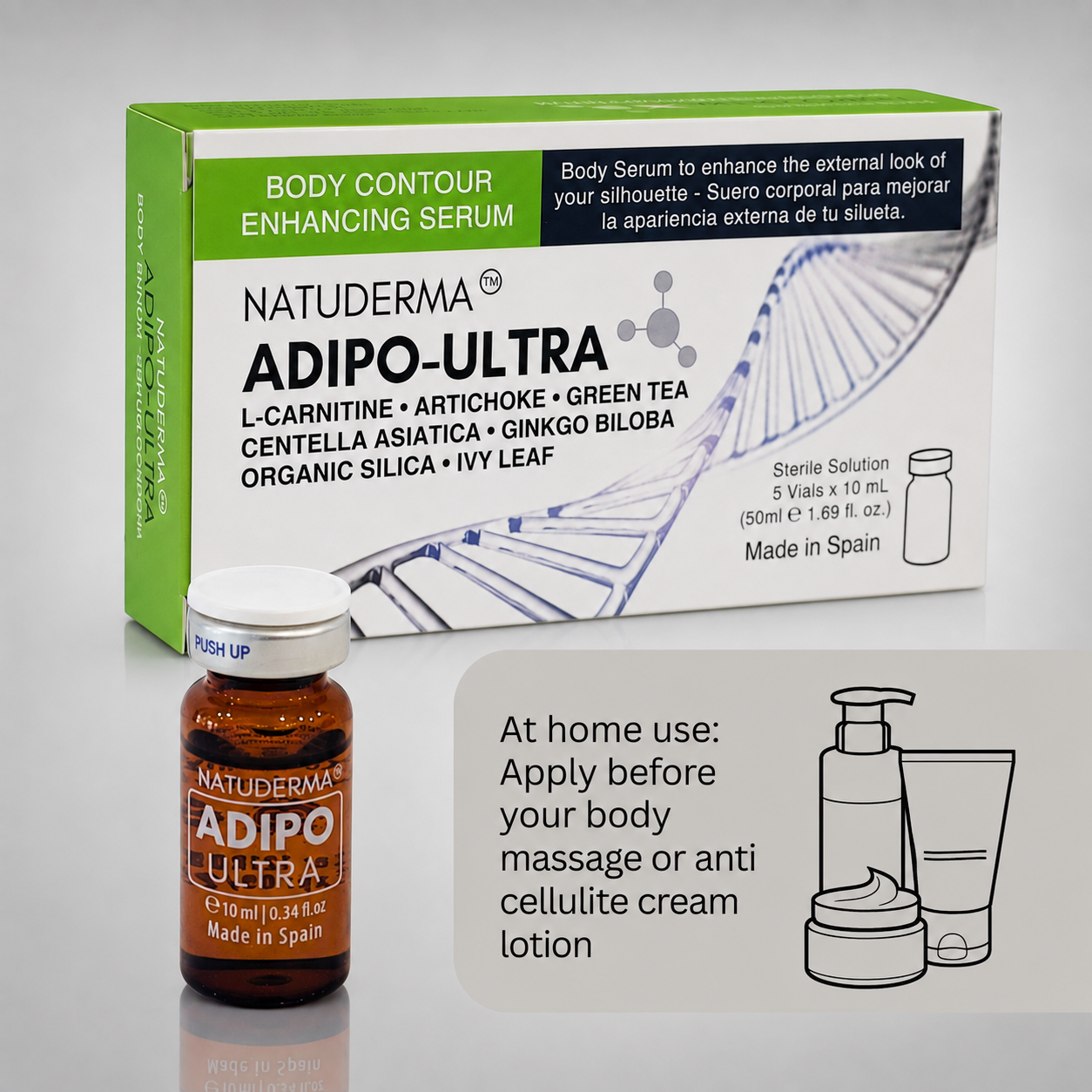 ADIPO ULTRA Body Contouring - Microneedling & Mesotherapy Serum (5 Vials x 10ml)