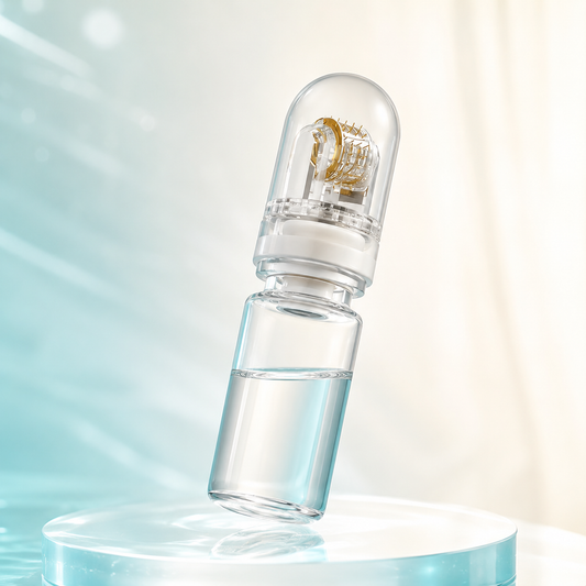 Hydra Titanium Needle Roller 64 Pins Micro-Tips Derma Needles Skincare Anti-Aging Whitening Bottle Roller Serum Reusable