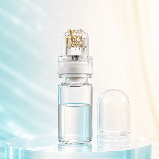 Hydra Titanium Needle Roller 64 Pins Micro-Tips Derma Needles Skincare Anti-Aging Whitening Bottle Roller Serum Reusable