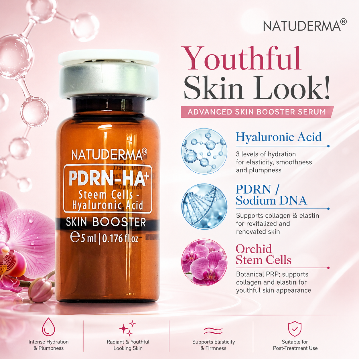 NATUDERMA PDRN + HA Skin Booster - Microneedling & Mesotherapy Serum