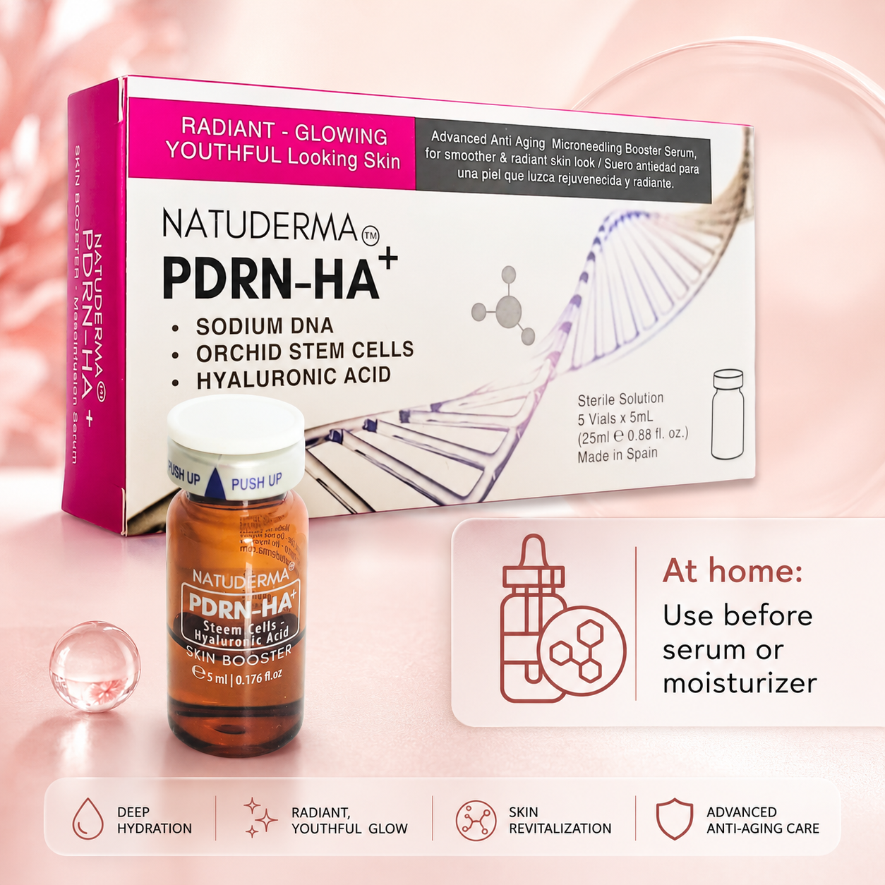 NATUDERMA PDRN + HA Skin Booster - Microneedling & Mesotherapy Serum