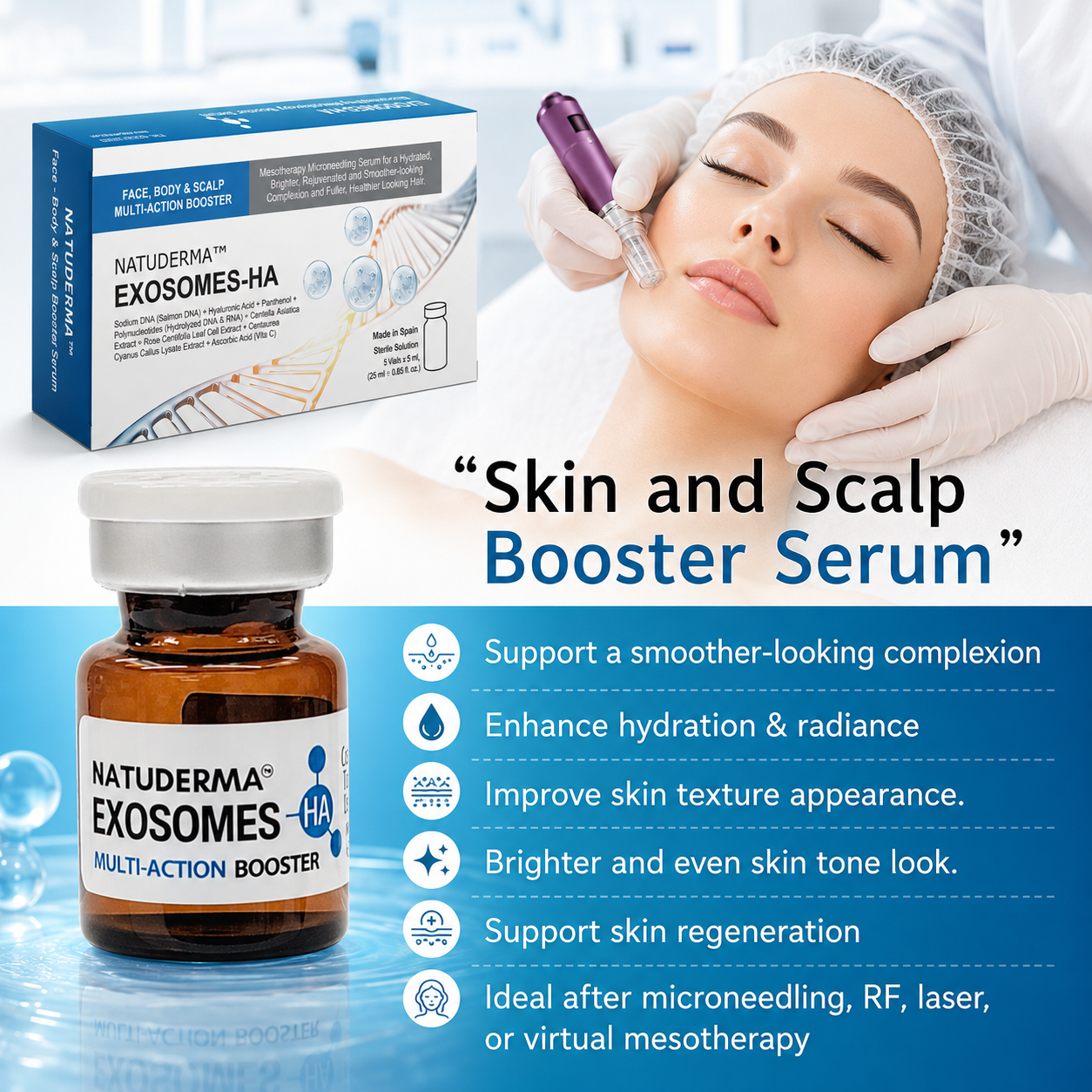 NATUDERMA Exosomes Skin & Scalp Booster - Advanced Mesotherapy Serum