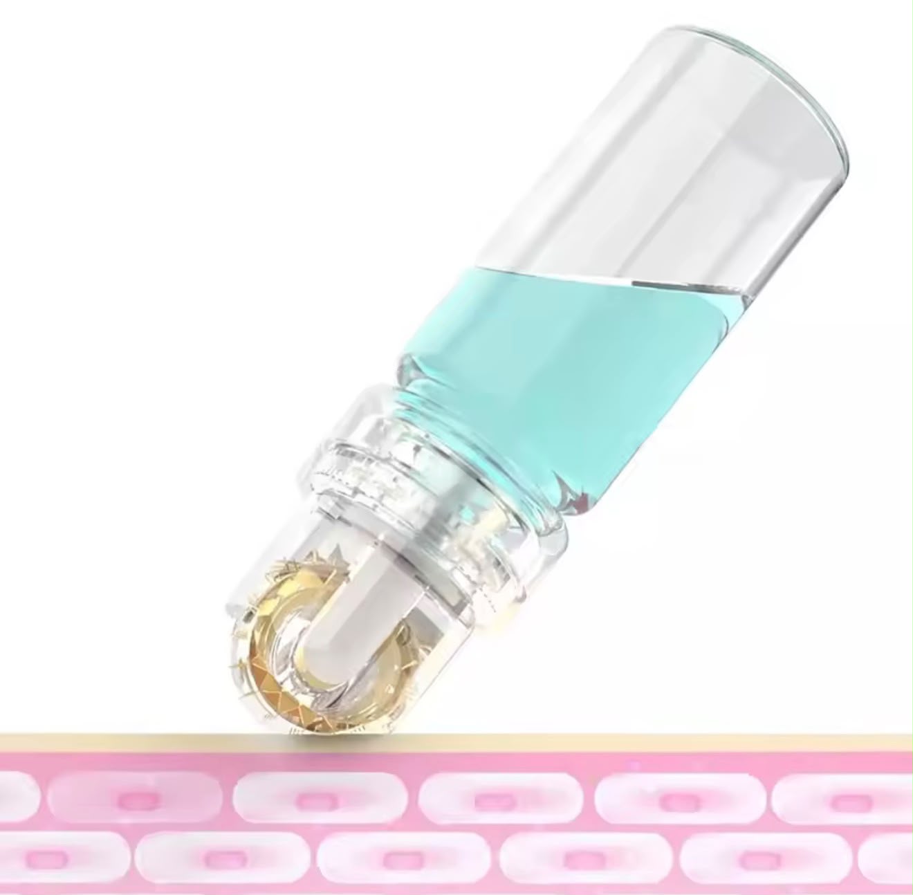 Hydra titanium needle Roller 64 Pins Micro tips Derma needles skin care Anti aging whitening bottle roller serum reusable